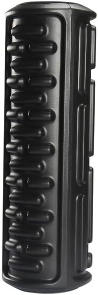 HomeStock Vibrating Foam Roller - Black Muscle Recovery Roller with Vibration & Storage - 19.5" Tri-Texture Massage Tool