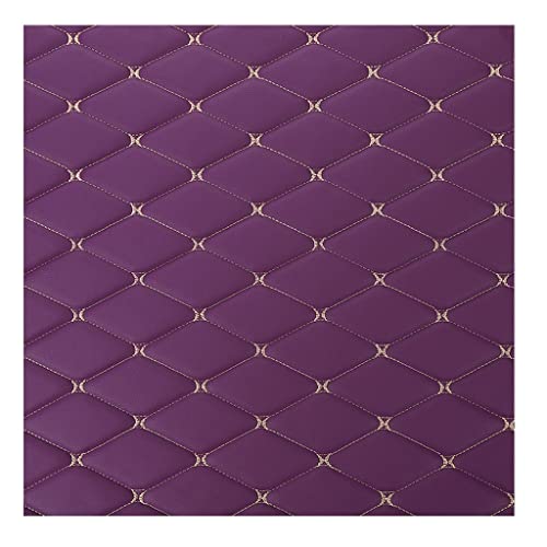 Tissu simili cuir matelassé violet 1,55x2m pour tapisserie et canapé