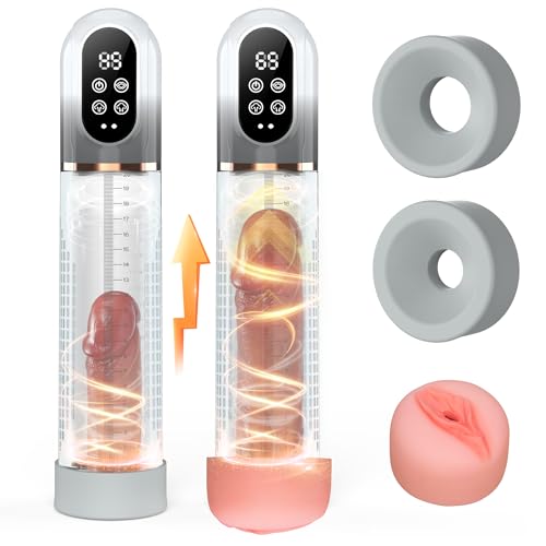 HIVEFUN Penispumpe Masturbieren für Männer, Sexspielzeug Masturbator mit 4 Saugmodi und 3 Automatischen Trainingsmodi, IPX7 Wasserdichtes Sex Toyset für Man Sex Spielzeug für die Männer Penis Pumpe