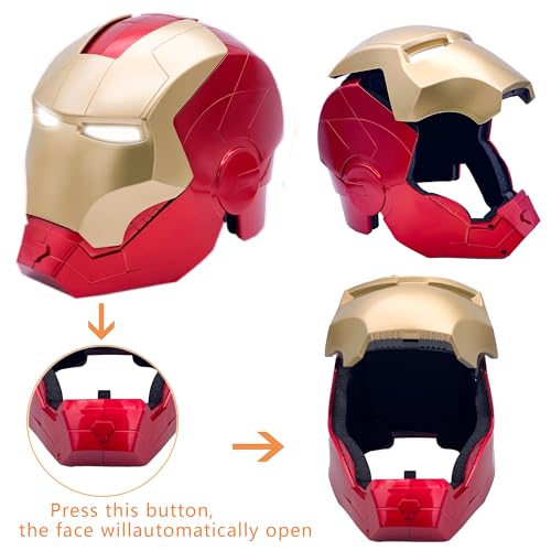 Open/Close Wearable Helmet with Eyes Glowing for Kids and Teens Mask Costume and Role-Play Dress Up, Ideal for Birthdays, Christmas, Halloween(Child Size)4