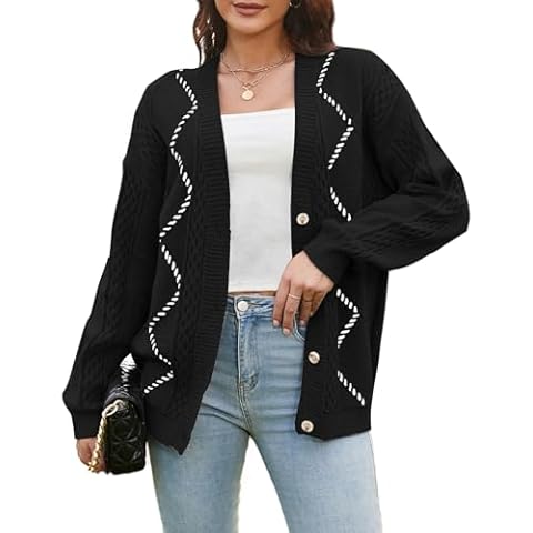 V FOR CITY Chunky Cable Knit Cardigan Cover
