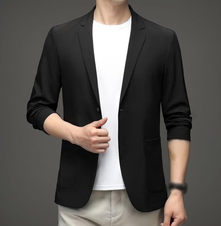 Kyayu Jacket for Men, 2025 New Men's Light Summer Suit Jacket, Men's Summer Ice Silk Cool Suit Jackets Coats2