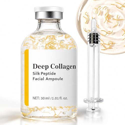 Silk Peptide Intensive Lifting Ampoule Deep Collagen Serum Copper Peptides Instant Face Lift Smooth-Looking Skin for Skincare 1.01 Fl Oz / 30ML
