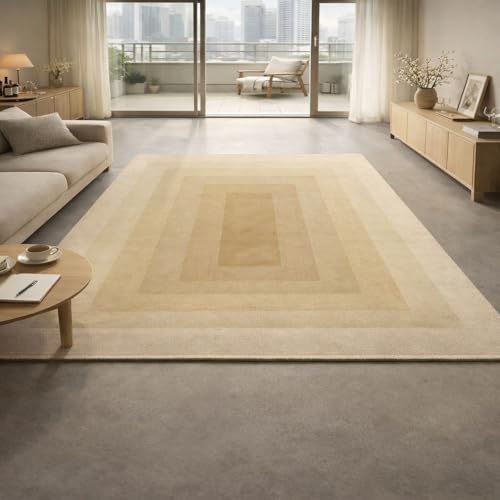 Tapis antidérapant beige lavable pour sécuriser votre salon - 2