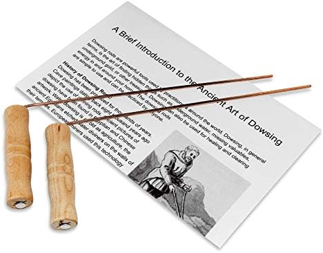 On The Fly Dowsing Rods Set | Pure Copper | Premium Wooden Handles, Ghost Hunting, Underground Water, Gold, Paranormal Activity, Instructions Included | Made in USA