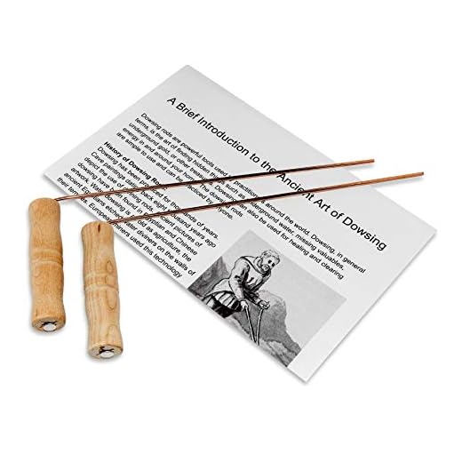 On The Fly Dowsing Rods Set | Pure Copper | Premium Wooden Handles, Ghost Hunting, Underground Water, Gold, Paranormal Activity, Instructions Included | Made in USA