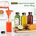24 PACK, 12 OZ Reusable Plastic Juice Bottles with Caps, Plus 24 Labels & 2 Silicone Funnels - Clear Juicing Bottles for Juice, Smoothies, Ginger, Tea, Coffee - Food Grade & Leakproof Travel Bottles