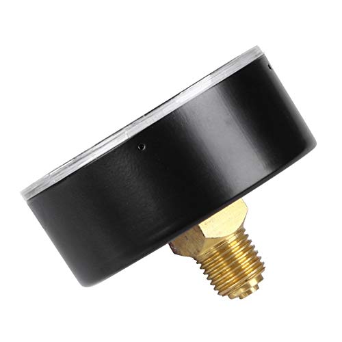 Mini manómetro de alta precisión de 0-6 bar Probador de presión de montaje de rosca de 1/4 Npt Compatible con agua líquida de aceite de aire de combustible (Color : Black) (Black)