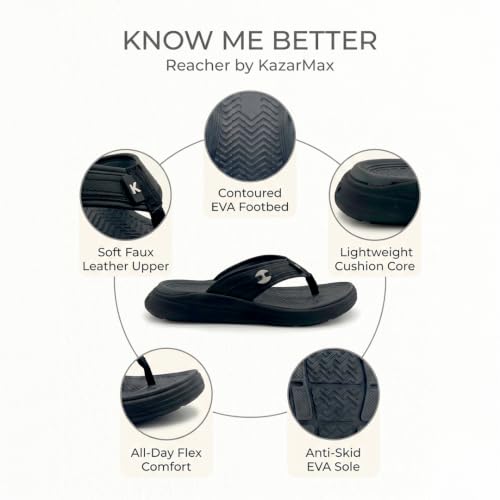 Image of KazarMax Men Slipper | Lightweight | Skid Resistent | Super comfortable Sporty Thong Flip-Flops Slippers For Men