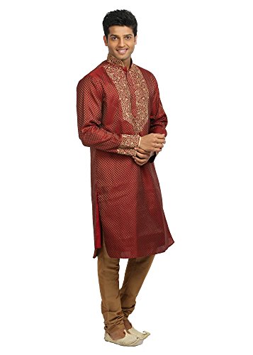 Saris And Things Rust Indian Wedding Kurta Pajama Sherwani - Indian Ethnic Wear For Men #TOP1
