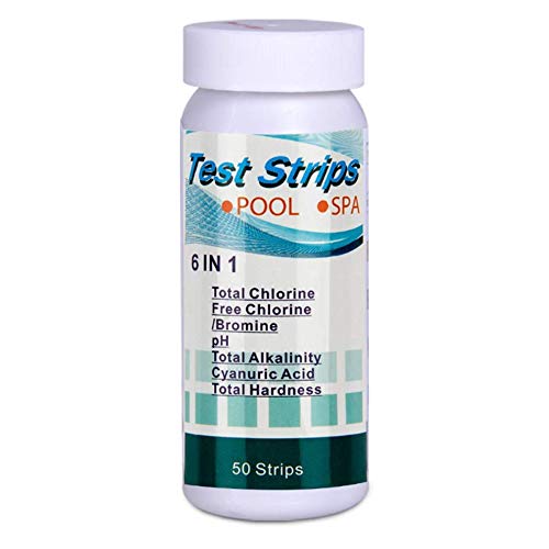 iFutniew 50 unidades 6 en 1 para piscina, papel de prueba de pH residual, residual, Ph valor, dureza de alcalinidad, tiras de prueba de Ph