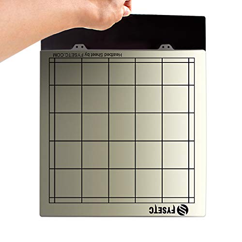 FYSETC 3D Printing Buildplate Steel Spring Sheet Bed 310x310mm/12.2x12.2 inch Steel Plate with PEI + Magnetic Base B Surface Printing Hotbed Parts for CR-10 10S Pro CR-X MP Maker Pro LK1/ PRO LK5 PRO