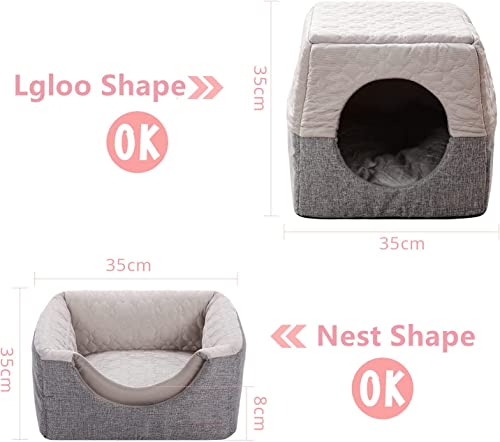 Dreamsoule Cat Cosy Cube Lgloo Bed, 3-In-1 Foldable Cat Dog Soft Sofa Cave Bed,Cool And Warm Tent Cave Microfiber Bed House With Removable Washable Cushion Pillow For Indoor Cats Small Dogs Puppy Pets #TOP1