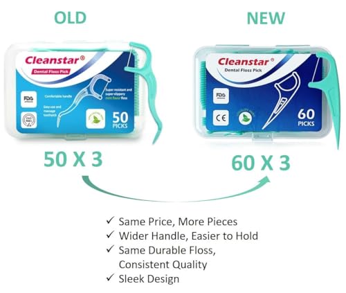 DenCare FDA- und CE-zertifizierte Zahnseide-Plektren mit Minzgeschmack, schnipselresistente Zahnseide-Sticks, Zahnstocher, Zahnreinigungs-Plektren, starke Zahnseide, 3 Stück, 180 Stück – Bild 4