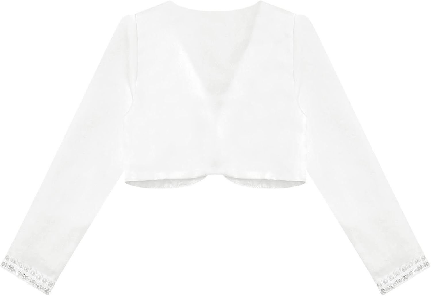 Kids Girls' Beaded Open Front Bolero Shrug Short Cardigan for Flower Dress Cover Up