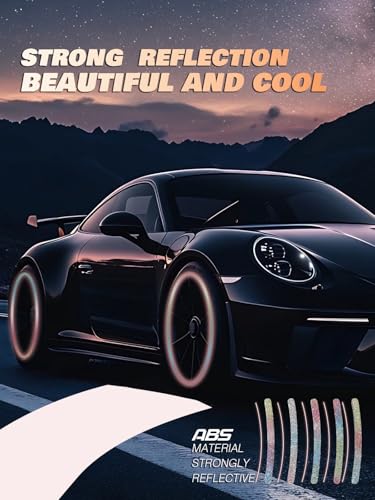 Image of 20PCS Car Wheel Reflective Decorative Strip,Night Safety Warning Stickers,Cars,Motorcycles,Bicycles are Applicable, Colorful and Diverse, a Street the Most Beautiful Car (Bling Colorful)