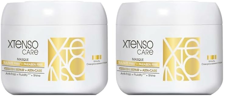 L’Oréal Professionnel Paris Xtenso Care Sulfate-Free Masque for Frizz-Free, Shiny & Manageable Hair 196Gramss | With Pro Keratin & Asta Care | For Unisex | Unruly, Unmanageable Hair (Pack of 2)