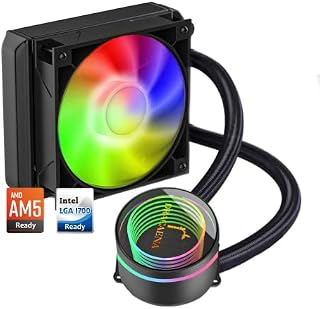 Dracaena 120mm AIO CPU Cooler,120mm Radiator,Leakproof Technology,High Flow Pump,RGB Liquid Cooling System for AMD Ryzen/Intel LGA 1700*/1200/115X