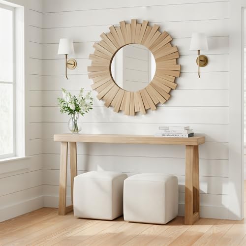 Plank+Beam Solid Wood Console Table, 56 Inch, Sofa Table, Narrow Entryway Table for Hallway, Behind...