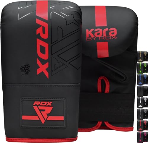 RDX Guantoni Boxe per Allenamento e Muay Thai, Maya Hide Pelle KARA Guanti da Sacco per Sparring, Kickboxing, Sacchi Pugilato, Arti Marziali Combattimento, Colpitori Punzonatura, Punching Bag Mitts