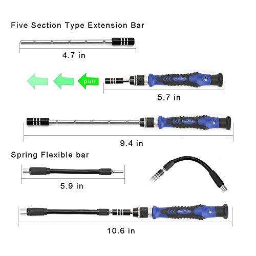 Precision Screwdriver Set with 56 Magnetic Driver Kits,64 in 1 Screwdriver Tool Set with Flexible Shaft,Openers, for Professional fixing PS4/Computer/Smartphone/Laptops/Xbox/Tablets/Camera/Toy - Thumbnail 4