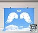 FUERMOR Background 7x5ft Blue Sky White Clouds Angel Wings Photography Backdrop Photo Props Room Mural GEFU220