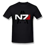 LIMEI Men Mass Effect Alliance N7 Insignia Shirt Black L