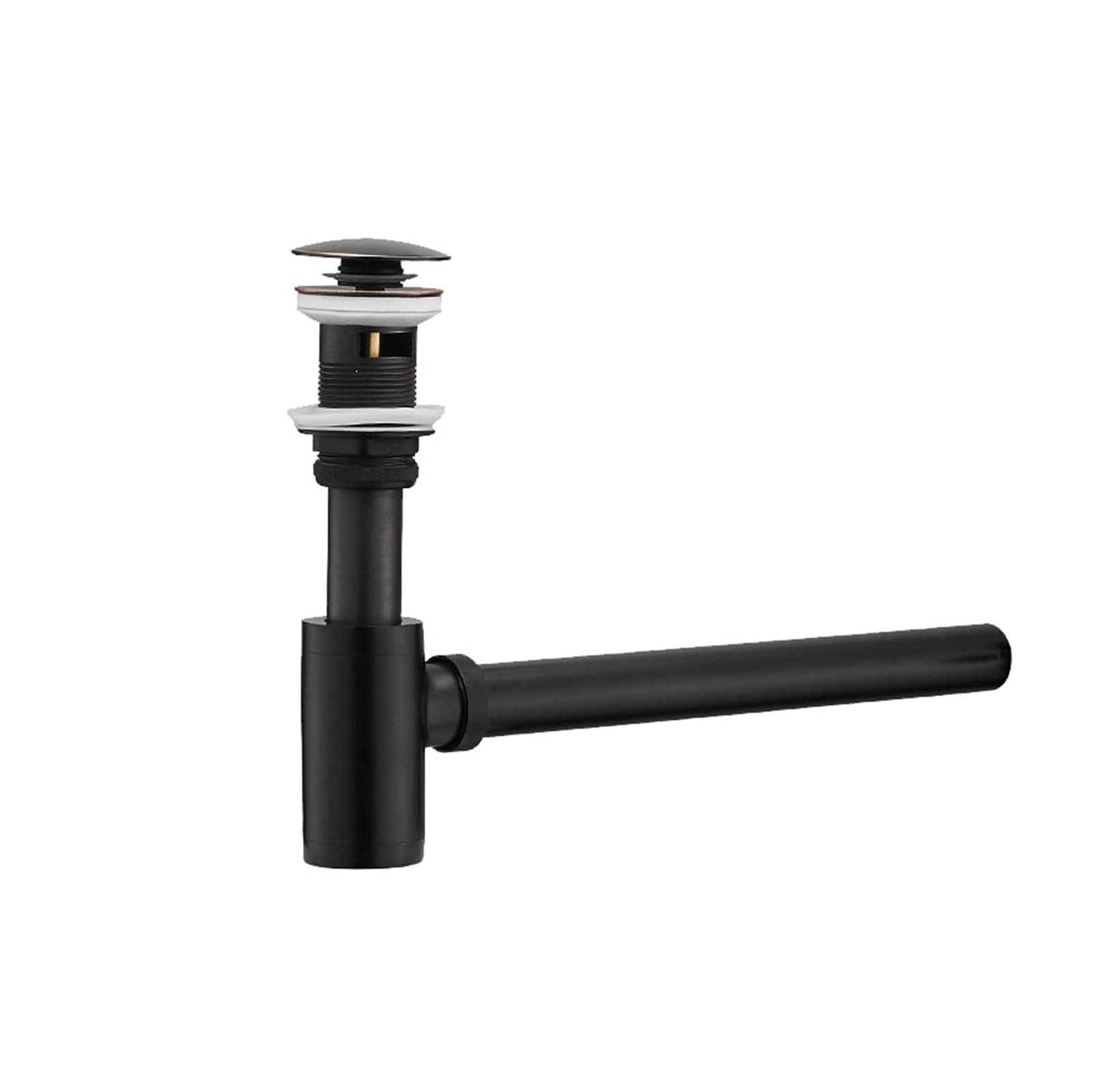 AnSafe Trampa de Botella, Durable Sifón Sellado Antiolor Antibloqueo Accesorios para fregaderos Lavabo Tubería de Drenaje de Pared (Color : Negro, tamaño : #2)