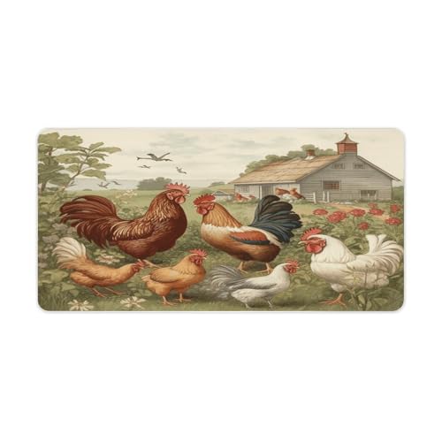 Chickens and Farm Pad para Escritorio Grande de Caucho