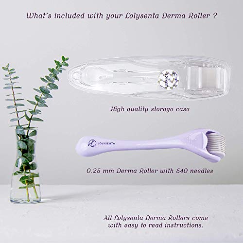 Lolysenta-Derma-Roller-025mm-Titanium-Microneedle-Roller-for-Face-Microdermabrasion-Facial-Roller-Microneedling-Dermaroller-Includes-Storage-Case