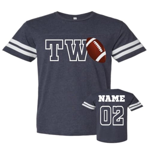 Personalized Custom Football Jersey Styled Tshirt, First Years ONE, Two, Three, Four & More, for birhdays, Game Day, Cheer Fan Custom Design Options, Baby, Toddler Youth Sizes, Black4