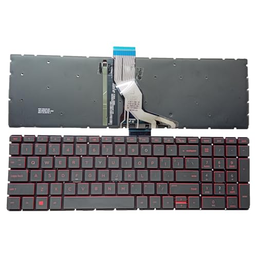 Clavier US rétroéclairé rouge compatible HP 250 G6 15-BS 15-BW 255 G6