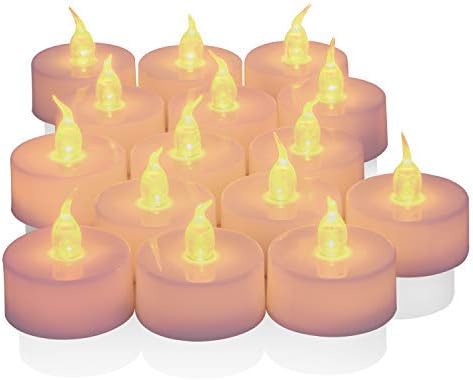 SHYMERY Flameless LED Tea Lights,25 Pack Realistic and Bright Flickering Bulb Battery Operated Electric Fake Candles for Wedding,Table,Gift,Outdoor & Festival Celebration …