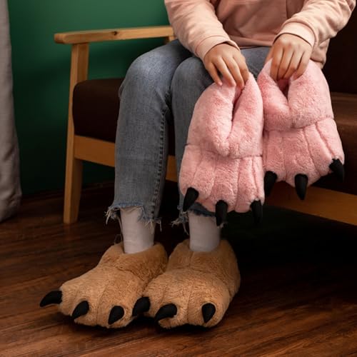 JUTONGCHANGPlush paw slippers, Monster paw Slippers, winter warm slippers, indoor silent slippers, men's women's universal slippers4