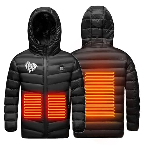 Children Heated Jacket Boys Girls Hoodie Down Coat USB Charging Heated Outwear 3 Heating Zones Heating Body Warmer