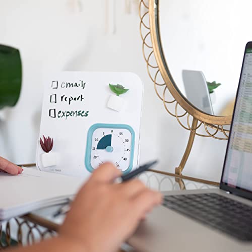 TIME TIMER MOD with Dry Erase Board — 60-Minute Visual Countdown Timer with Magnetic Whiteboard — for Notes, Chores, Classroom and Office Reminders, Visual Schedules, for Kids and Adults (Blue) - Image 3
