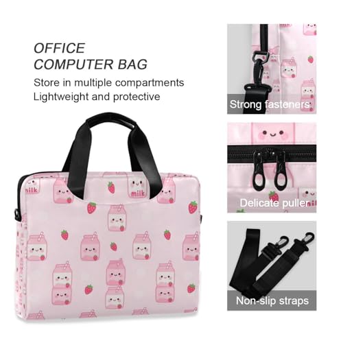 Funda para portátil con asas y correa, rosa 15.6 pulg miniatura 6