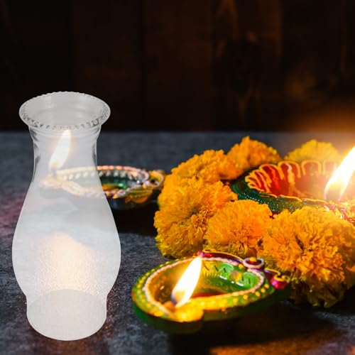 Warmhm Glass Lampshade Glass Globe Lampshade Oil Lamp Chimney Clear Retro Light Cover Oil Lamp Cover Chimney Lamp Shades Lamp Cover for Kerosene Lamp Kerosene Fuel Dome Cover L888 Candle - Image 3