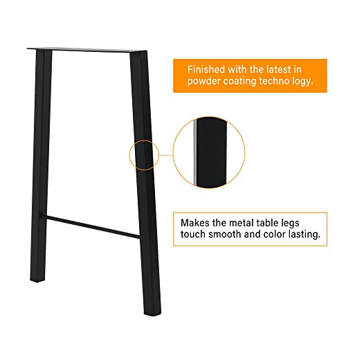 TC-HOMENY 34 inches Bar Table Legs Set of 2 Furniture Legs Bench Metal Legs Industry Coffee Table Office (19\" wide) - Thumbnail 7
