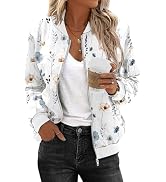 Zeagoo Women's Bomber Jacket Casual Coat Zip Up Outerwear Windbreaker with Pockets S-XXL
