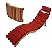 Produktbild DEGAMO Gartenliege Panama zum Klappen, Maße 184x55cm, Akazie geölt, mit Kopfstütze und Polsterauflage in rot