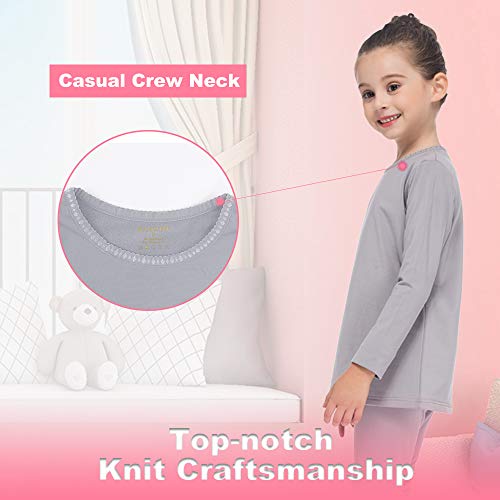 Subuteay Girls Thermal Top Fleece Lined Long Sleeve Undershirts Baselayer for Kids4