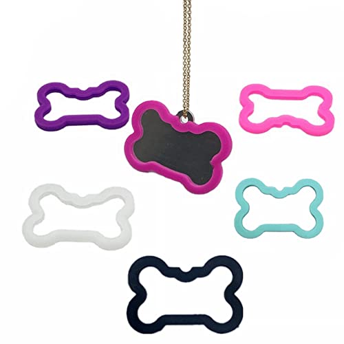 6 Pack Colorful Silicone Dog Tag Silencers