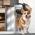 Dog Door for Wall, Medium Doggy Door, Heavy Duty Cat Pet Door, All Aluminum Frame, Double Magnetic Flaps, Energy Efficient, Telescoping Tunnel, Sliding Lock Panel, Easy to Install (Pets Up to 45 Lb)