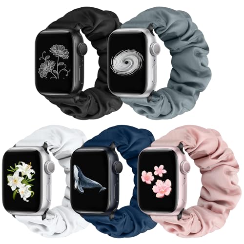 Beatlone Solo Loop Watch Bands Compatible for Scrunchie Apple Watch Band 38mm 40mm 41mm 42mm 44mm 45mm 49mm Soft Stretchy Women Elastic Strap for Apple Watch Series Ultra 2/Ultra/9/8/7/6/SE/5/4/3/2/1