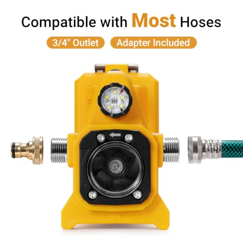 Image of Brushless Cordless Water Transfer Pump Compatible with Dewalt 20V Battery | Tool Only, 1 /4HP 540GPH Self Priming, Battery Powered Utility Pump for Pool Draining, Pond, Watering Garden, Tank, Emergency