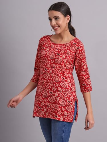 Image of PATLANI Women's Cotton Printed Short Fullstitched Kurti /Kurtas.