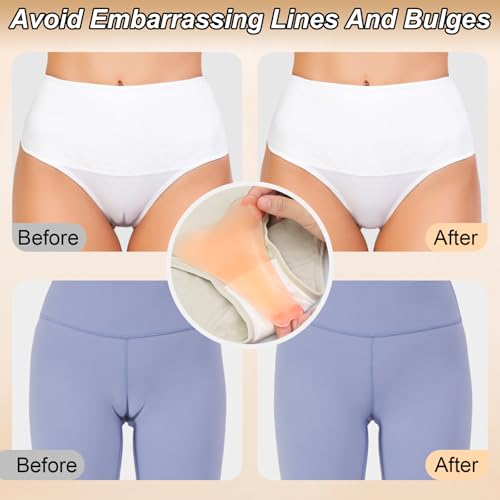 Image of 3 Pack Y Shape Concealer for Women, Reusable Invisible Self-adhesive Silicone Pads, Underwear Guard Seamless Hider Covers Silicone Insert for Bikini Leggings Swimsuits Yoga Pants Turquoise