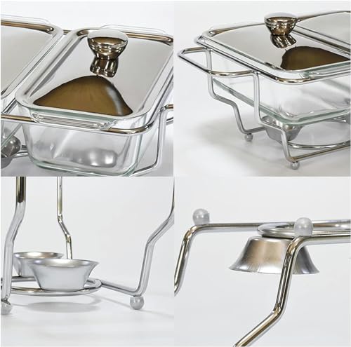 XIAOYIWIN Chafing Dish 1,3 l Chafing Dishes Buffet-Set, rechteckige Buffetwärmer aus Edelstahl in voller Größe for Hochzeitspartys, Bankette und Catering(2.6L) – Bild 7