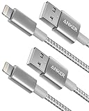 Anker 3.3ft Premium Nylon Lightning Cable [2-Pack], Apple MFi Certified for iPhone Chargers, iPhone Xs/XS Max/XR/X / 8/8 Plus / 7/7 Plus / 6/6 Plus / 5s, iPad Pro Air 2, and More(Silver)